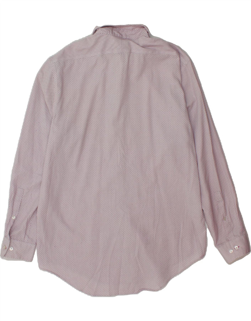 CALVIN KLEIN Mens Slim Fit Shirt Size 16 Large Pink Spotted Cotton Vintage Calvin Klein and Second-Hand Calvin Klein from Messina Hembry 