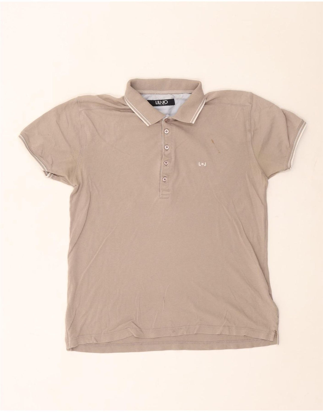 Liu Jo Mens Polo Shirt Medium Grey Cotton