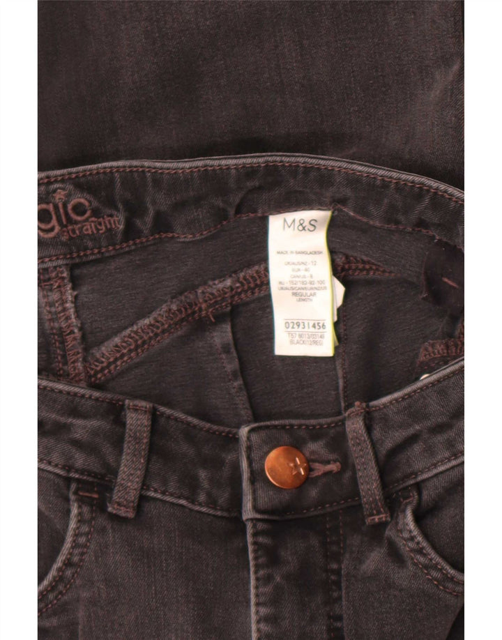 Marks & Spencer Womens Slim Jeans UK 12 Medium W30 L28 Black Cotton
