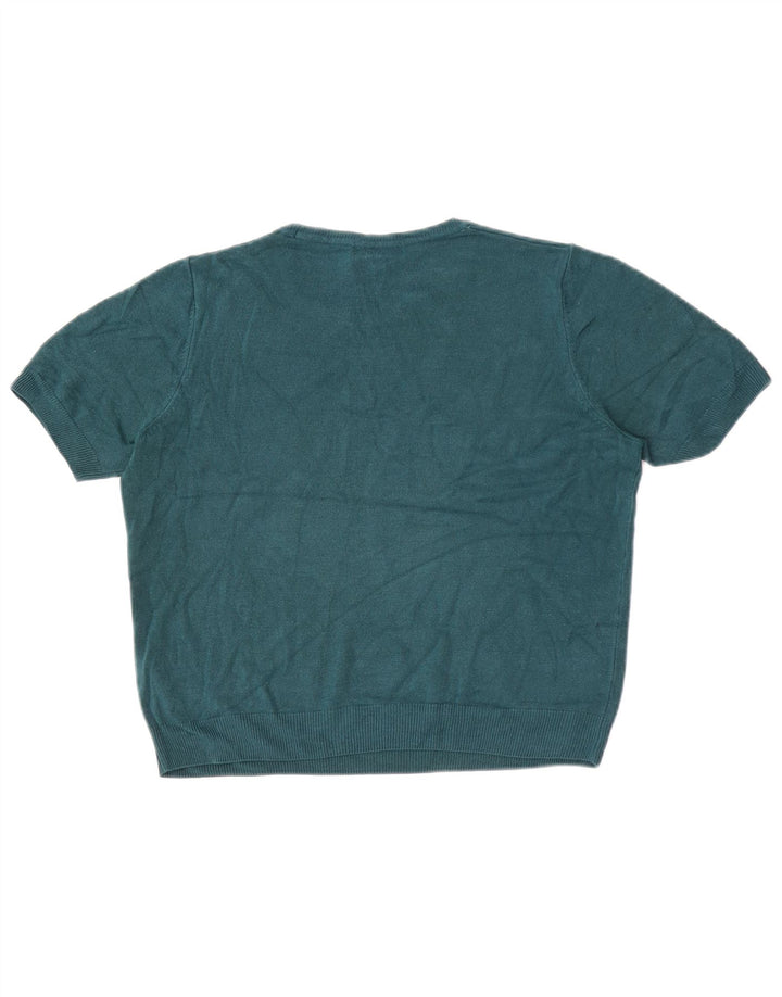 Marks & Spencer Womens T-Shirt Top UK 14 Large Green Acrylic
