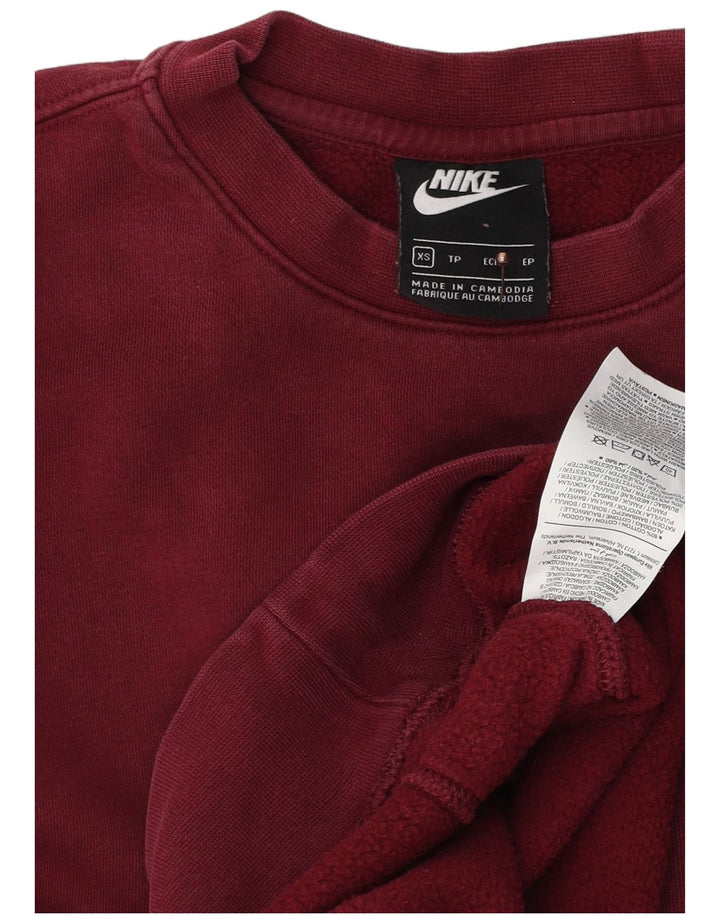 NIKE Mens Sweatshirt Jumper XS Burgundy Cotton