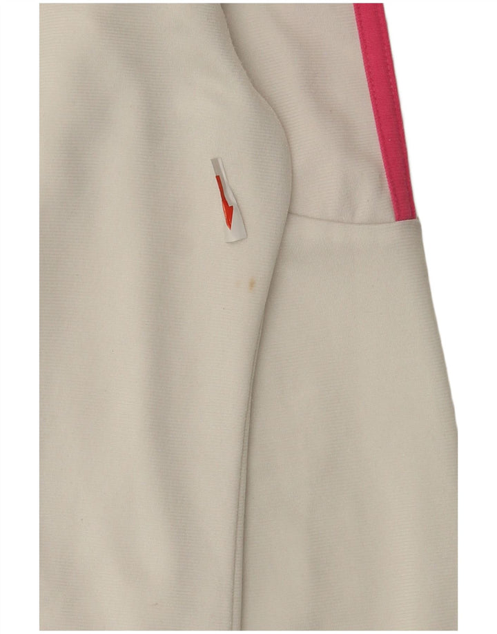 Adidas Girls Graphic Tracksuit Top Jacket 14-15 Years White Polyester