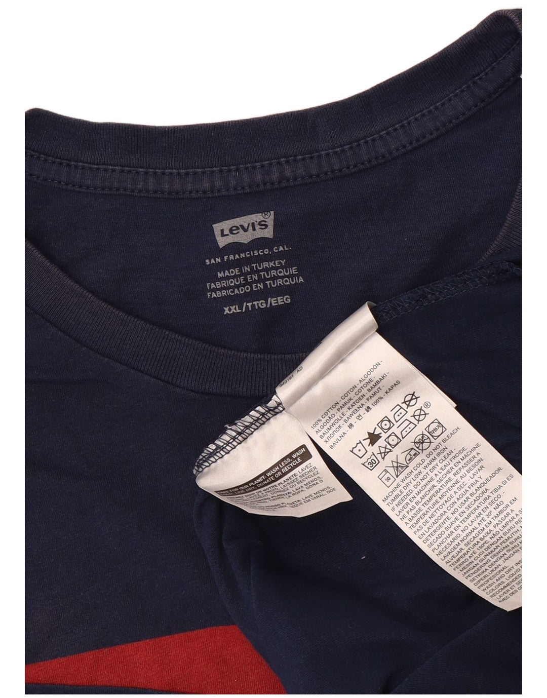 Levi's Mens Graphic T-Shirt Top 2XL Navy Blue Cotton