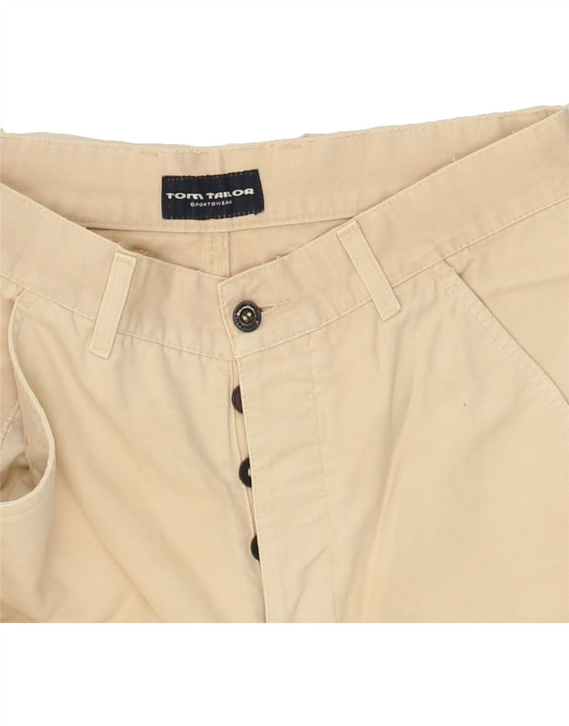 TOM TAILOR Mens Straight Cargo Trousers Medium W32 L33  Beige Cotton | Vintage Tom Tailor | Thrift | Second-Hand Tom Tailor | Used Clothing | Messina Hembry 