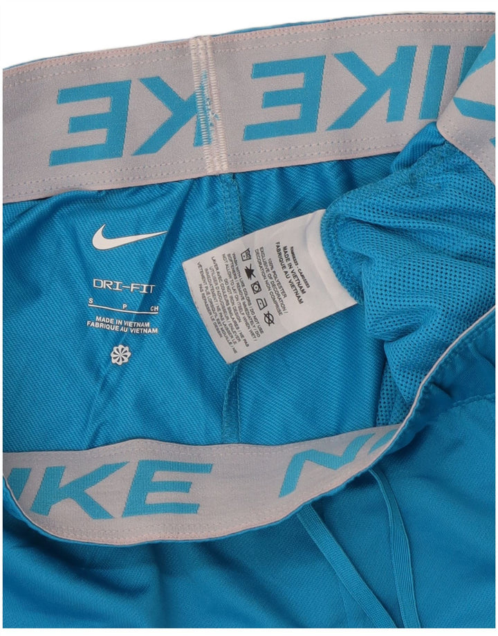 NIKE Womens Dri Fit Sport Shorts UK 10 Small  Blue Polyester