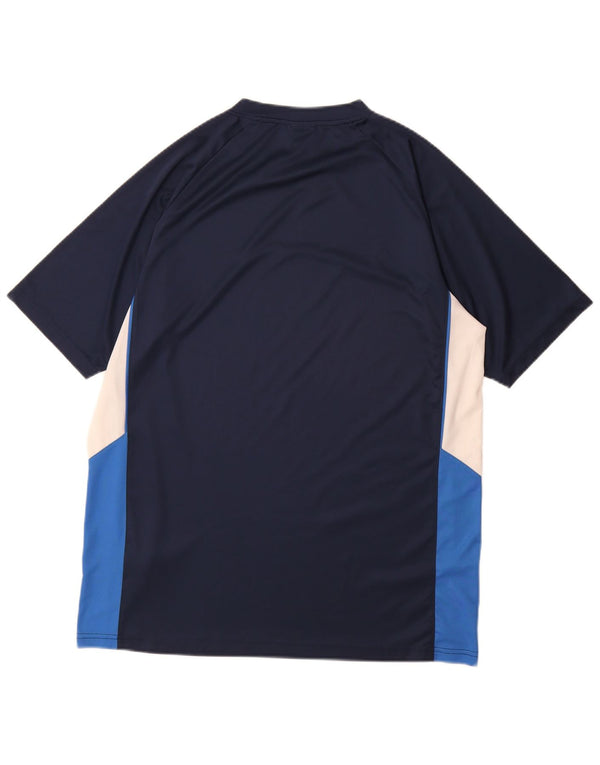 Nike Mens Fit Dry T-Shirt Top UK 42/44 Large Navy Blue Colourblock