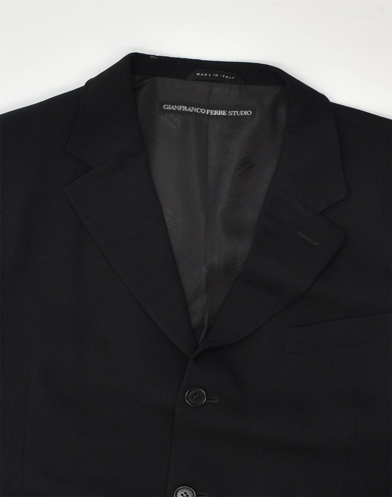 GIANFRANCO FERRE Mens 3 Button Blazer Jacket UK 38 Medium Black | Vintage Gianfranco Ferre | Thrift | Second-Hand Gianfranco Ferre | Used Clothing | Messina Hembry 