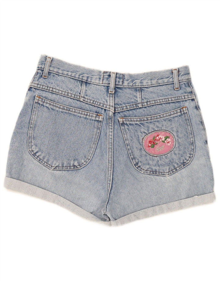 Vintage Womens Denim Shorts W30 Medium Blue Cotton
