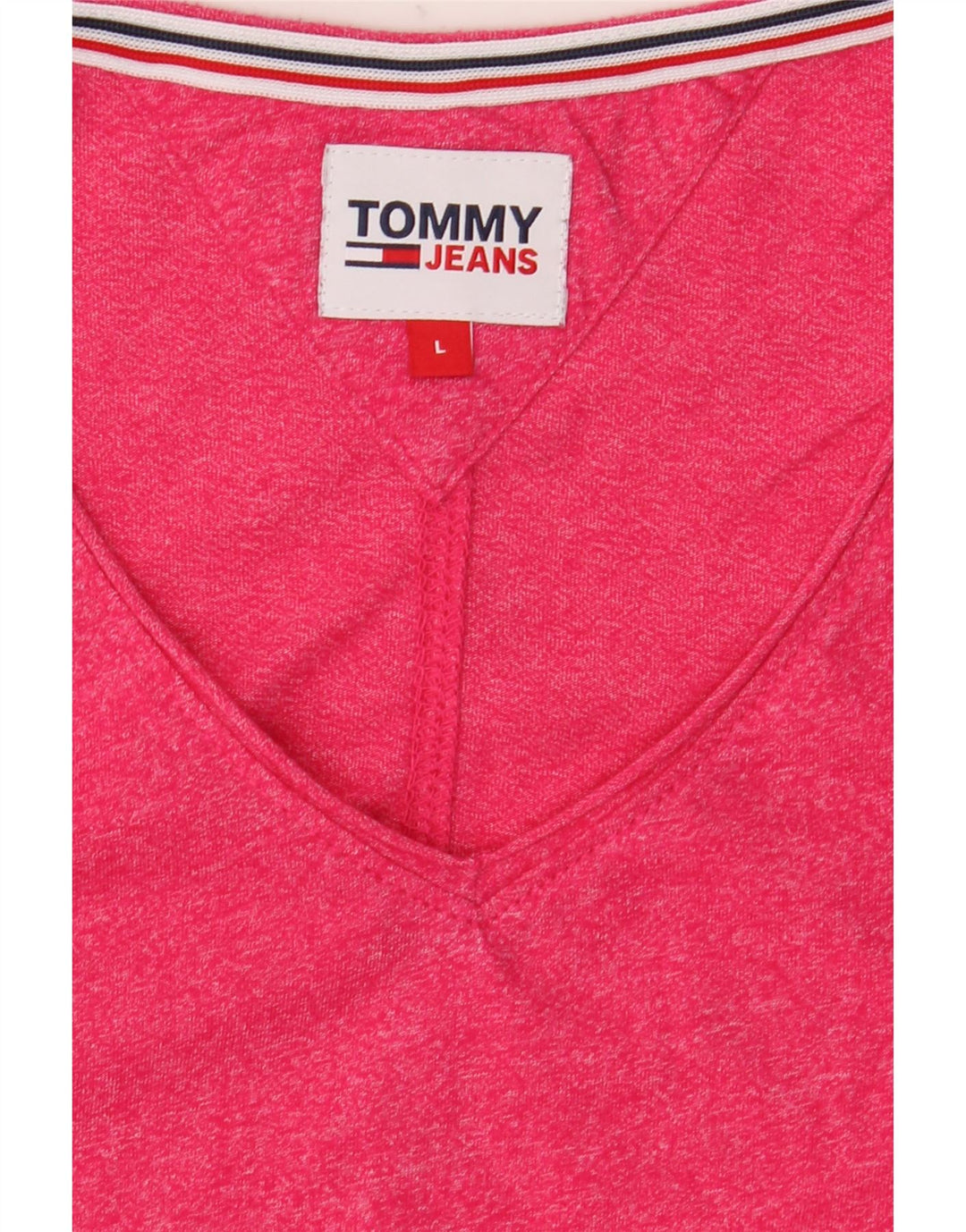 Tommy Hilfiger Mens T-Shirt Top Large Pink Flecked
