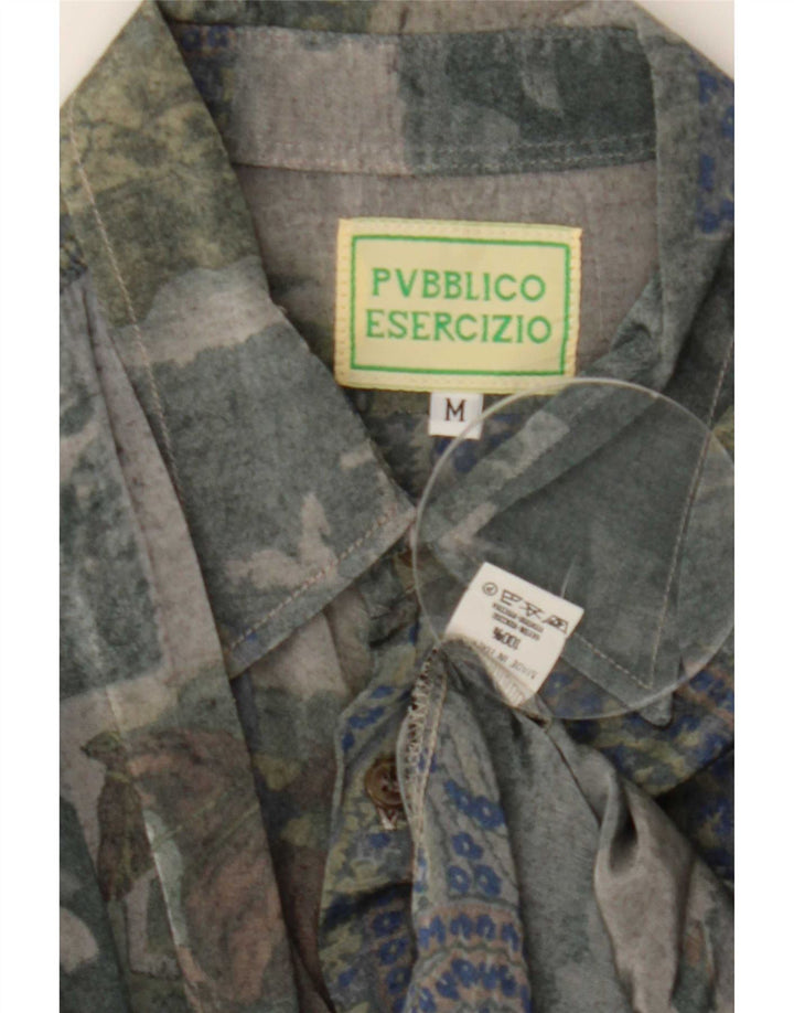 Vintage Mens Abstract Pattern Shirt Medium Multicoloured Rayon