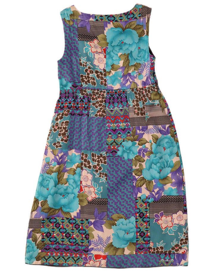 Monsoon Womens Sleeveless Empire Dress UK 10 Small Multicoloured Patchwork
