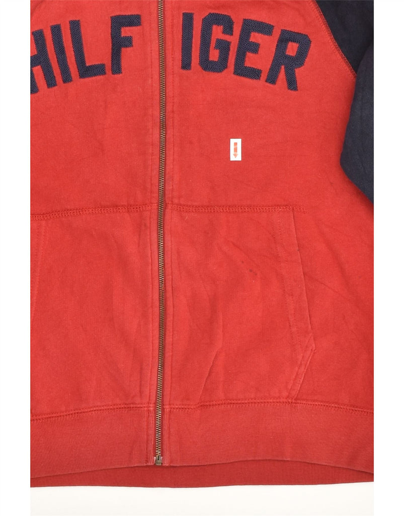 TOMMY HILFIGER Boys Graphic Zip Hoodie Sweater 13-14 Years Small Red | Vintage Tommy Hilfiger | Thrift | Second-Hand Tommy Hilfiger | Used Clothing | Messina Hembry 