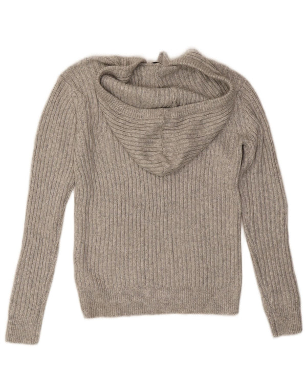 Marks & Spencer Womens Hooded Jumper Sweater UK 6 XS Grey Polyester