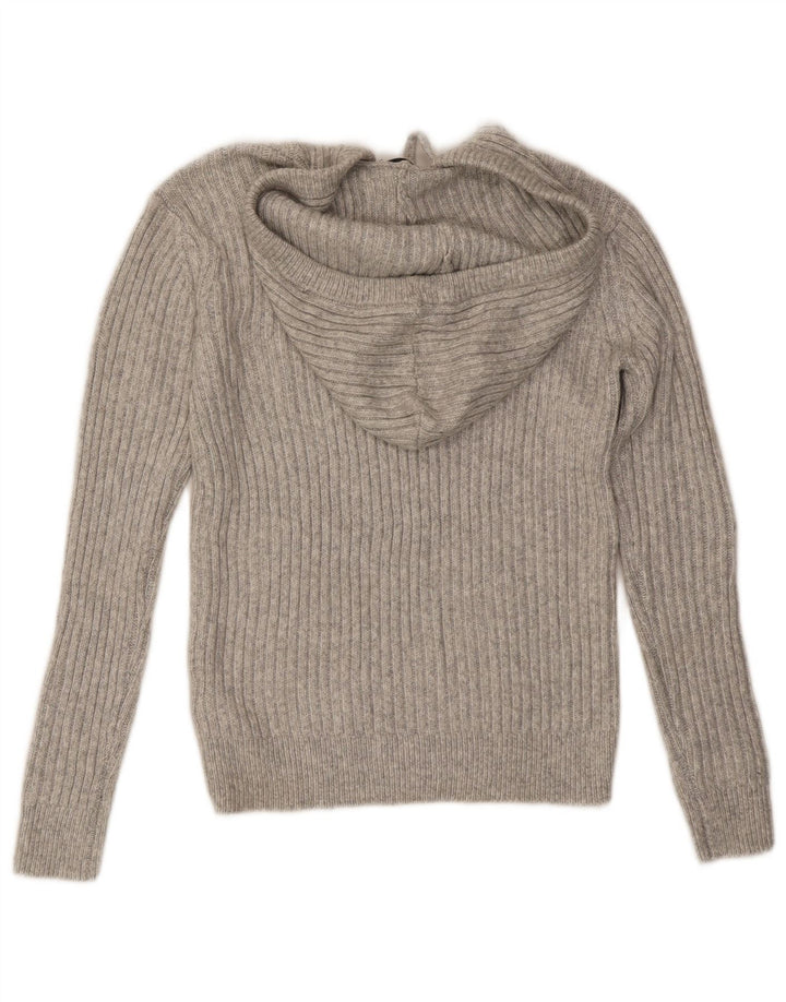 Marks & Spencer Womens Hooded Jumper Sweater UK 6 XS Grey Polyester