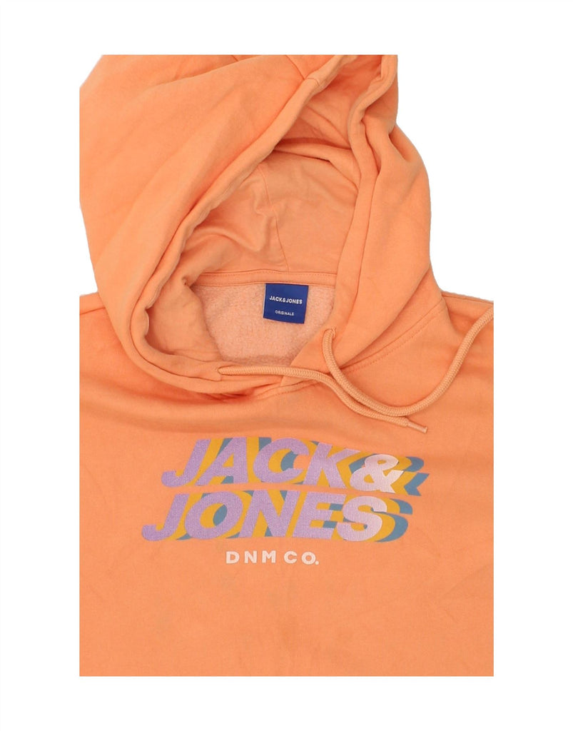 JACK & JONES Mens Graphic Hoodie Jumper XL Orange Cotton | Vintage Jack & Jones | Thrift | Second-Hand Jack & Jones | Used Clothing | Messina Hembry 