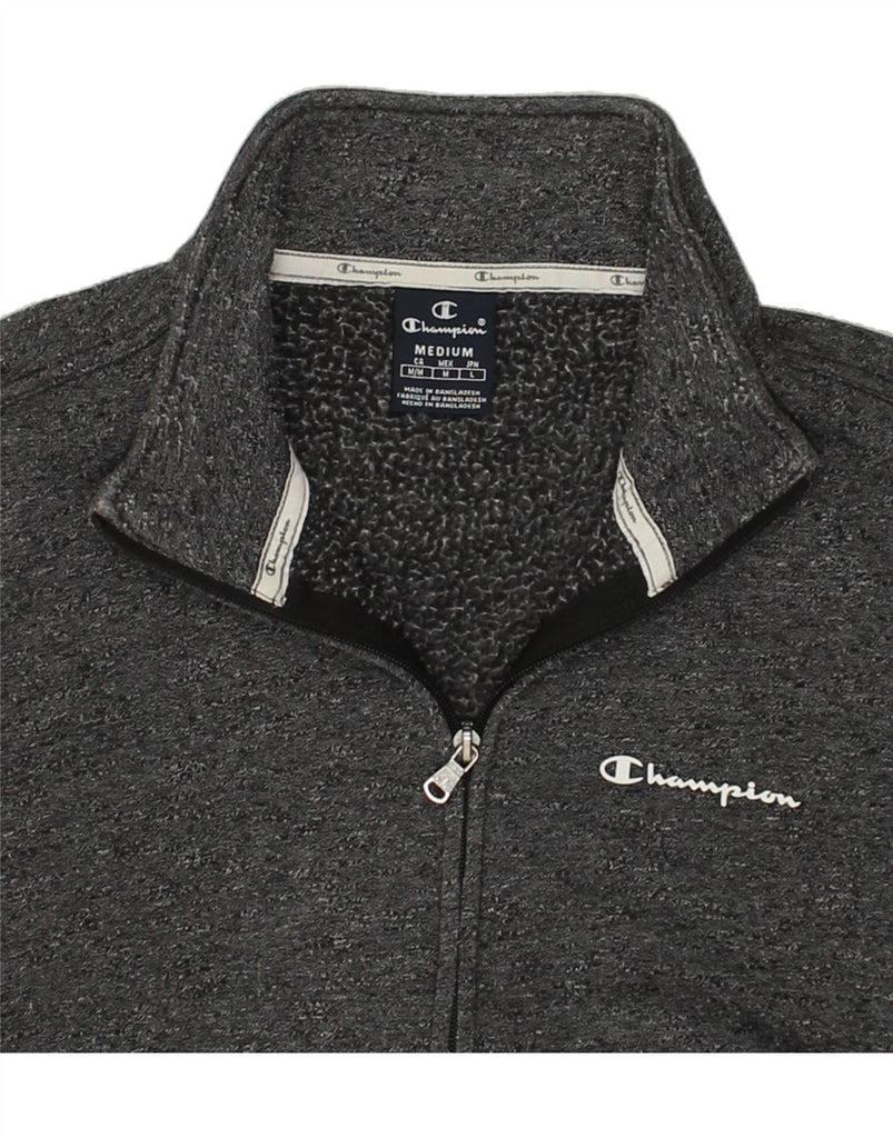 CHAMPION Mens Tracksuit Top Jacket Medium Grey Flecked Cotton | Vintage Champion | Thrift | Second-Hand Champion | Used Clothing | Messina Hembry 