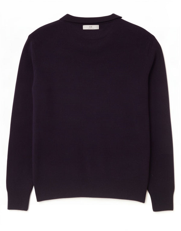 Polo Ralph Lauren Mens Crew Neck Jumper Sweater Medium Navy Blue Wool