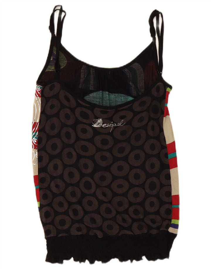 DESIGUAL Womens Cami Top UK 12 Medium Multicoloured Geometric