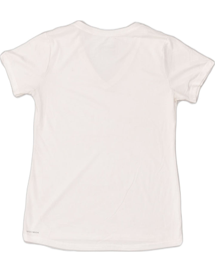 REEBOK Womens T-Shirt Top UK 12 Medium  White Polyester | Vintage Reebok | Thrift | Second-Hand Reebok | Used Clothing | Messina Hembry 