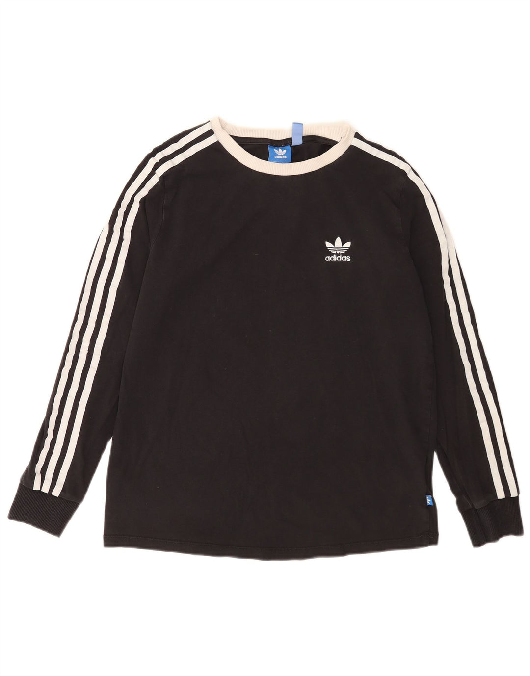 Adidas Womens Top Long Sleeve UK 14 Medium Black Cotton