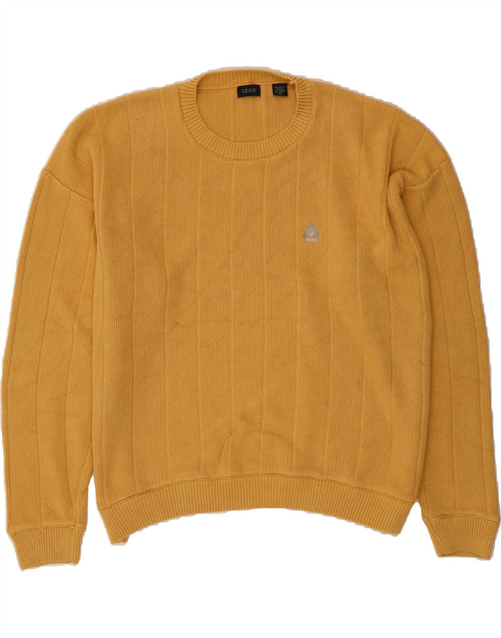 IZOD Mens Oversized Crew Neck Jumper Sweater XL Yellow Cotton Vintage Izod and Second-Hand Izod from Messina Hembry 