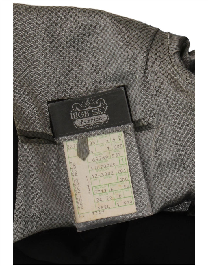 High Sky Mens 1 Button Blazer Jacket IT 52 XL Black Virgin Wool