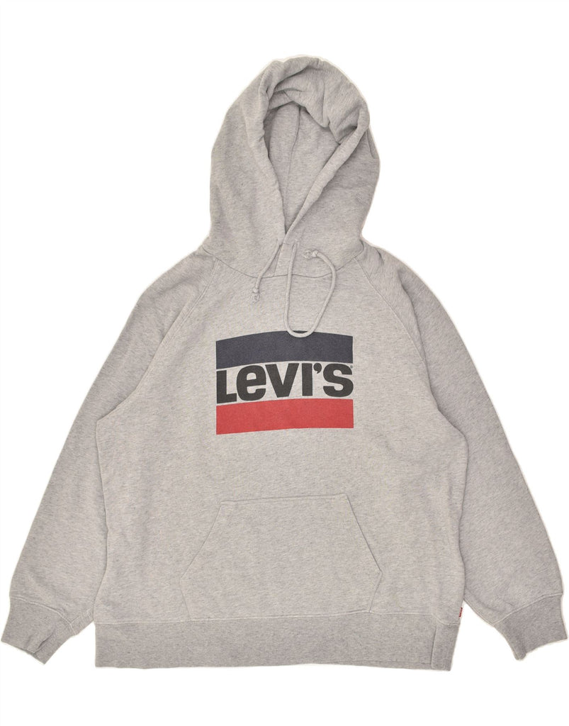 LEVI'S Mens Graphic Hoodie Jumper XL Grey Cotton | Vintage Levi's | Thrift | Second-Hand Levi's | Used Clothing | Messina Hembry 