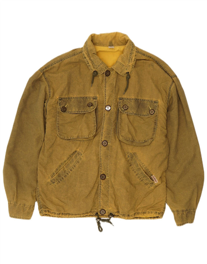 Vintage Mens Utility Jacket UK 44 2XL Khaki