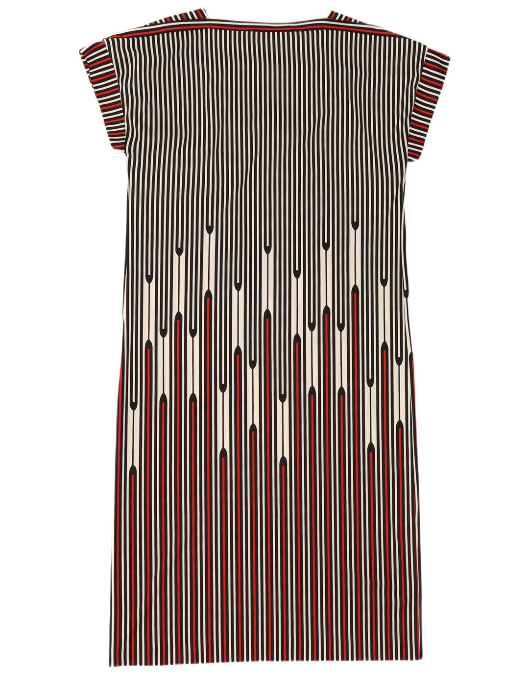 Vintage Womens Shift Dress IT 48 XL Black Striped