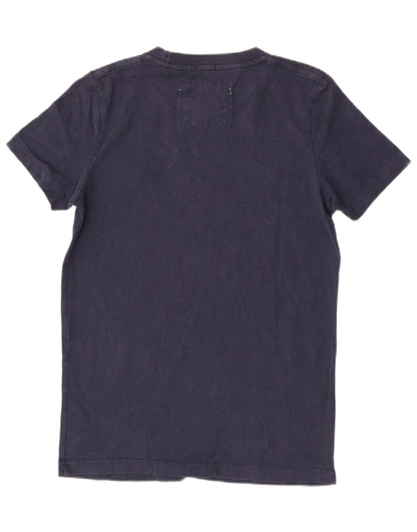 Abercrombie & Fitch Womens Graphic T-Shirt Top UK 12 Medium Navy Blue