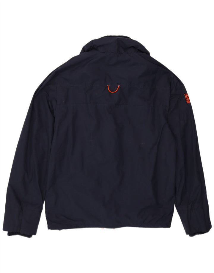 Superdry Womens Windcheater Rain Jacket UK 20 2XL Navy Blue Nylon