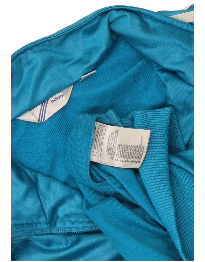 Adidas Womens Tracksuit Top Jacket EU 46 Large Blue Polyester