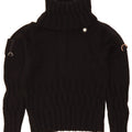BIBA Womens Roll Neck Jumper Sweater UK 12 Medium Black Cotton Vintage Biba and Second-Hand Biba from Messina Hembry 