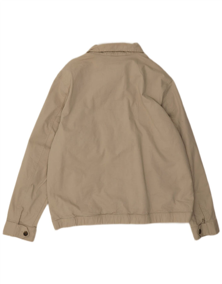 Marks & Spencer Mens Bomber Jacket UK 44 2XL Beige Cotton