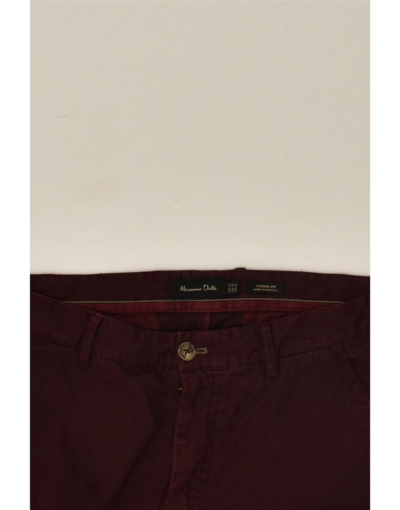 MASSIMO DUTTI Mens Casual Fit Straight Casual Trousers W32 L33 Burgundy | Vintage Massimo Dutti | Thrift | Second-Hand Massimo Dutti | Used Clothing | Messina Hembry 