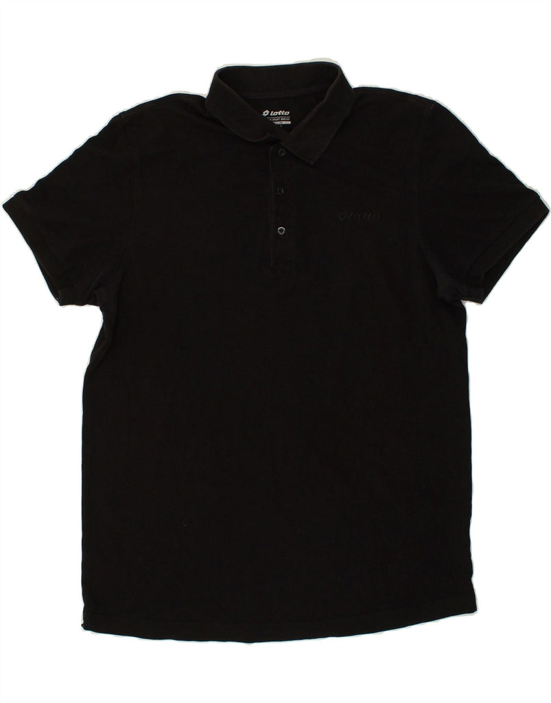 LOTTO Mens Polo Shirt XL Black Cotton | Vintage Lotto | Thrift | Second-Hand Lotto | Used Clothing | Messina Hembry 