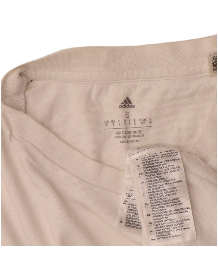 Adidas Mens Graphic T-Shirt Top Small White Cotton