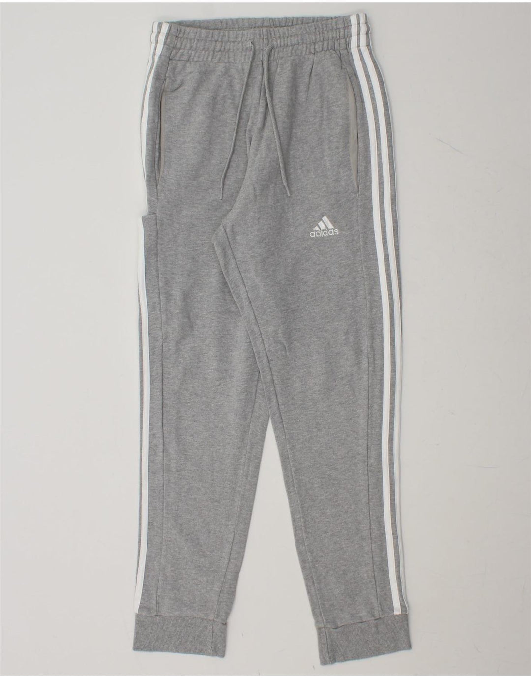 ADIDAS Mens Tracksuit Trousers Joggers Small  Grey Cotton
