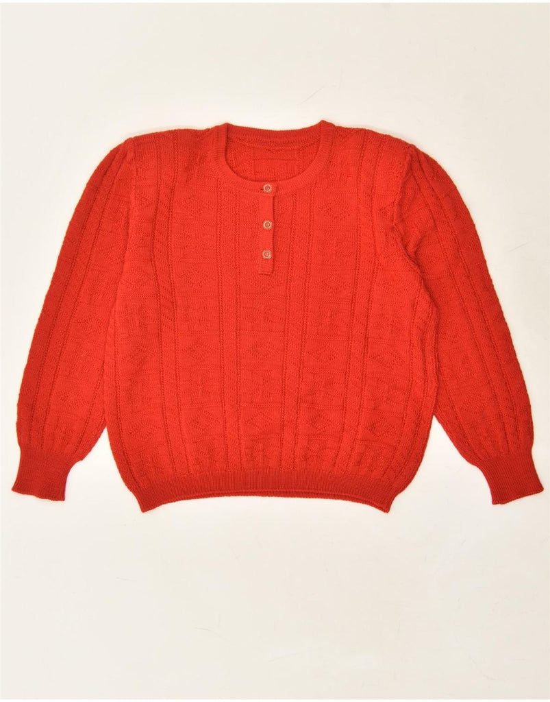 VINTAGE Womens Crew Neck Jumper Sweater UK 16 Large Red | Vintage Vintage | Thrift | Second-Hand Vintage | Used Clothing | Messina Hembry 