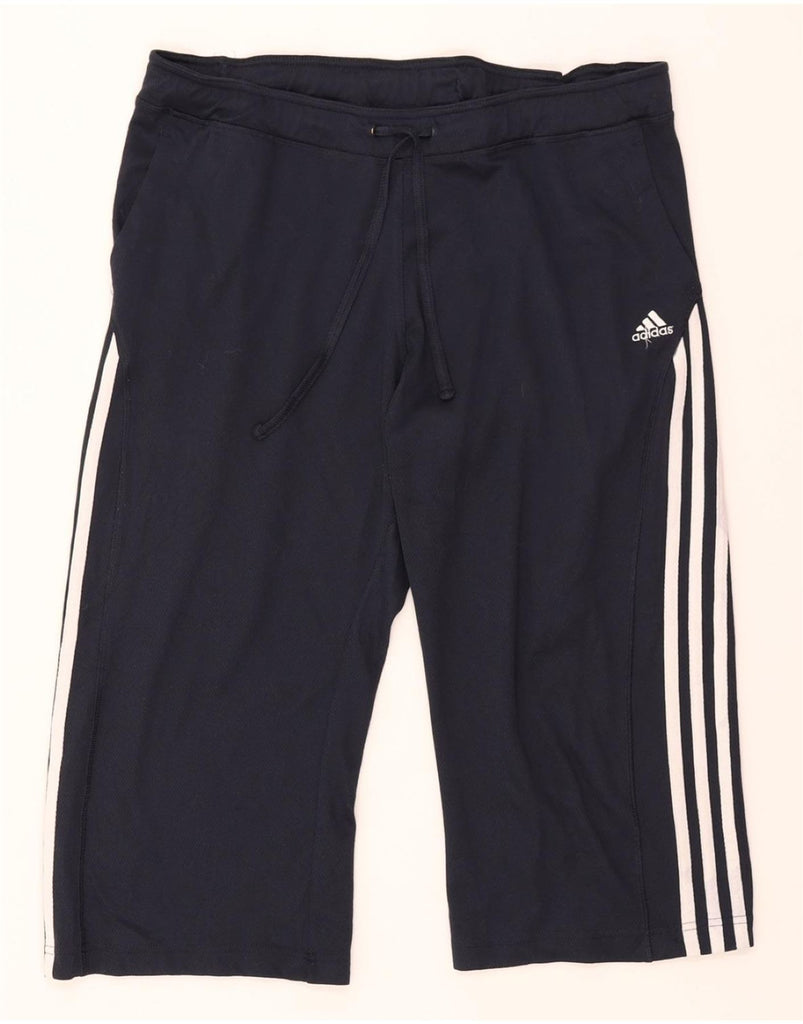 ADIDAS Womens Bermuda Sport Shorts UK 18 XL Navy Blue Vintage Adidas and Second-Hand Adidas from Messina Hembry 