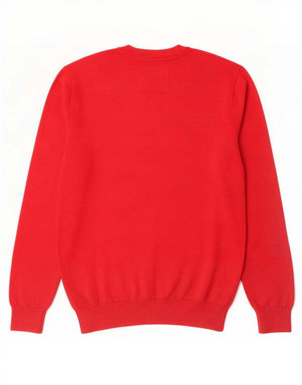 Jack Wills Mens V-Neck Jumper Sweater Large Red Cotton
