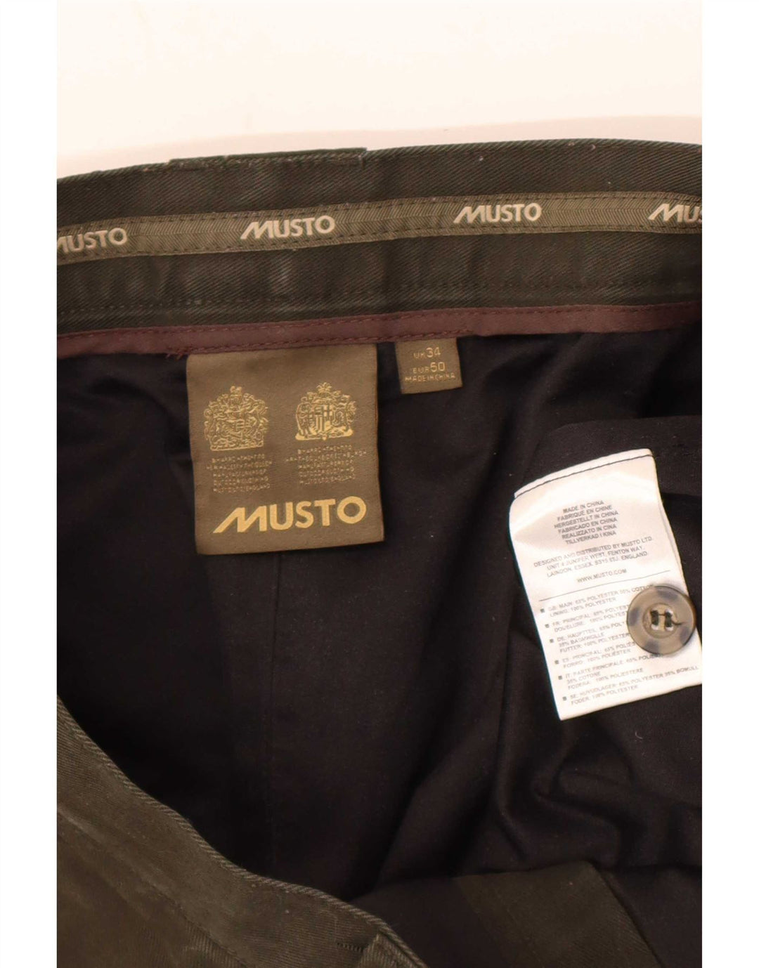 Musto Mens Riding Capri Trousers EU 50 Large W34 L21 Khaki Polyester
