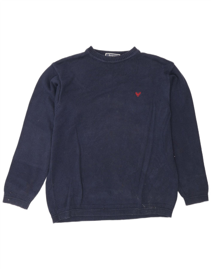 Avirex Mens Crew Neck Jumper Sweater XL Navy Blue