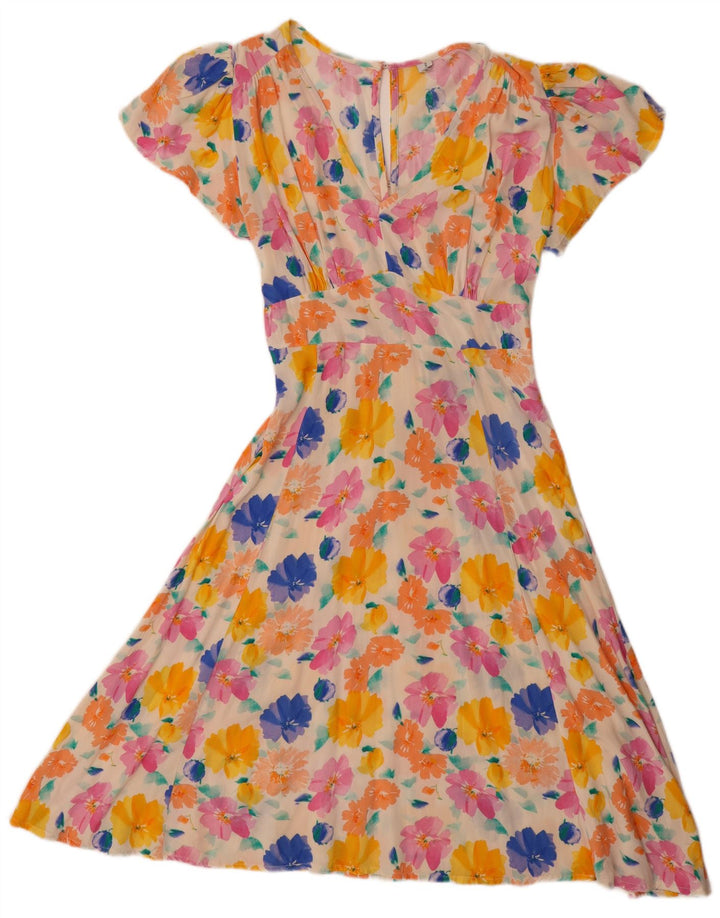 VINTAGE Womens A-Line Dress UK 8 Small Multicoloured Floral