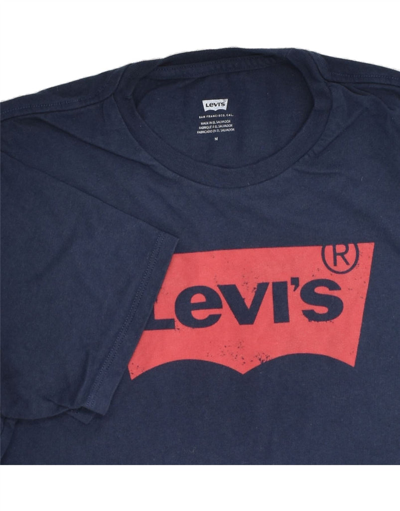 LEVI'S Mens Graphic T-Shirt Top Medium Navy Blue Cotton | Vintage Levi's | Thrift | Second-Hand Levi's | Used Clothing | Messina Hembry 