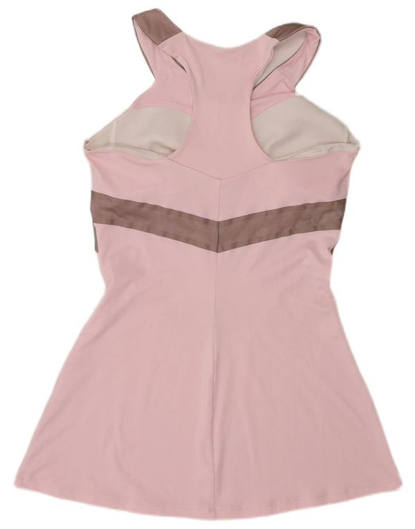 Nike Womens Dri Fit Sleeveless Tennis Dress UK 14 Large Pink Colourblock