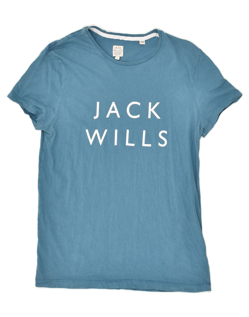 JACK WILLS Mens Graphic T-Shirt Top Medium Blue Cotton | Vintage Jack Wills | Thrift | Second-Hand Jack Wills | Used Clothing | Messina Hembry 