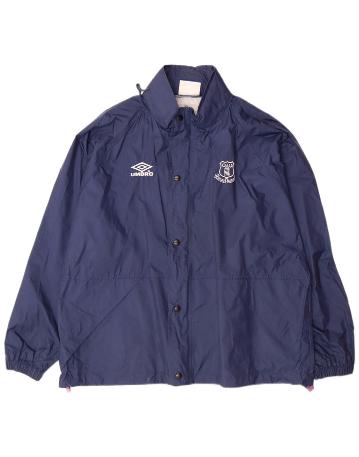 UMBRO Mens Hooded Loose Fit Rain Jacket UK 38 Medium Navy Blue