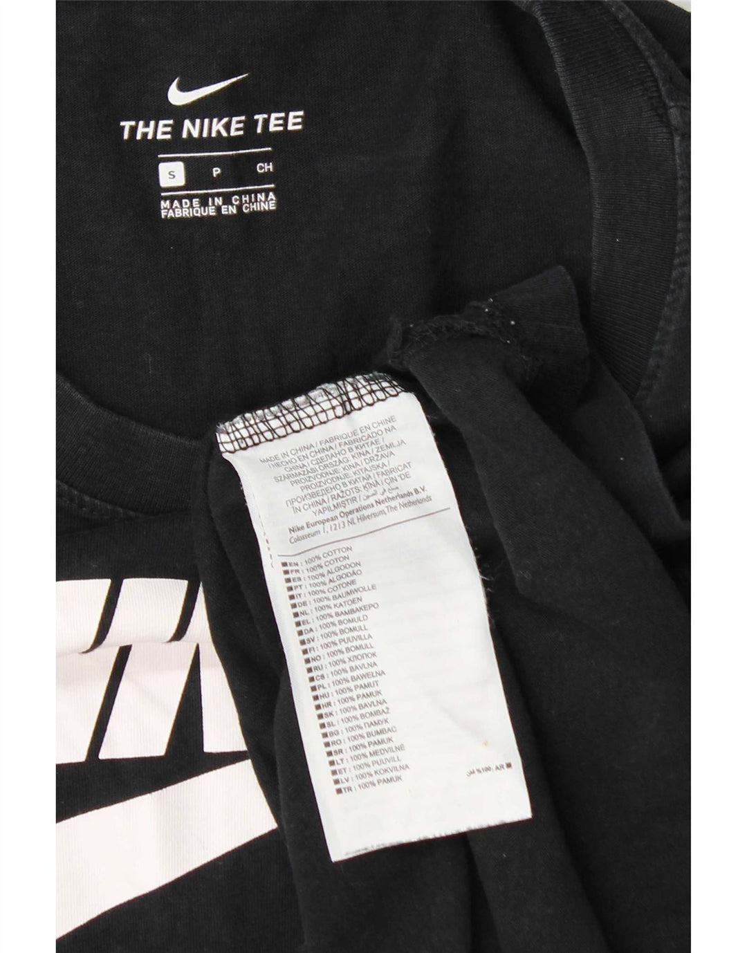 Nike Womens Graphic Top Long Sleeve UK 10 Small Black Cotton