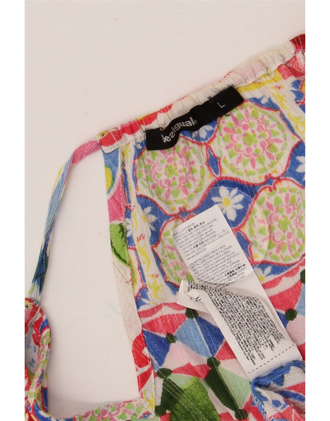 DESIGUAL Womens Oversized Blouse Top UK 16 Large Multicoloured Floral